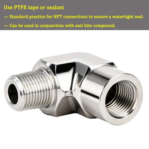 Miniatura 4 de Metalwork 304 Acero inoxidable forjado tubería de montaje, codo de calle de 90 grados, 3/4 "NPT hembra x 3/4" NPT macho, 1 unidad Hembra x Masculino