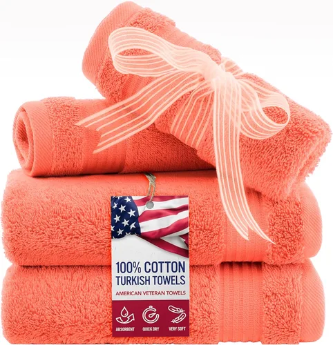 Miniatura 79 de Toalla American Veteran, Juego de Toallas de Mano para Baño de 4, 100% Conjunto de Toallas de Mano Turcas de Algodón, Toallas de Mano Suave
