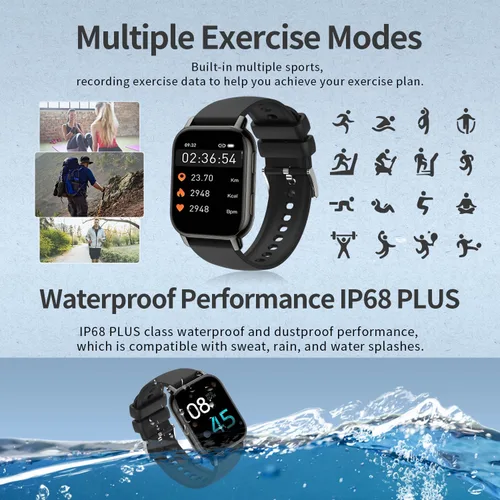 Miniatura 5 de Reloj inteligente de 1.85 pulgadas con pantalla grande para hombres y mujeres, Bluetooth 5.4 con función de llamada, podómetro, reloj deportivo