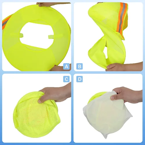 Miniatura 4 de Parasol para sombrero duro, visera de alta visibilidad para el cuello con tira reflectante, ala completa, hombre y mujer