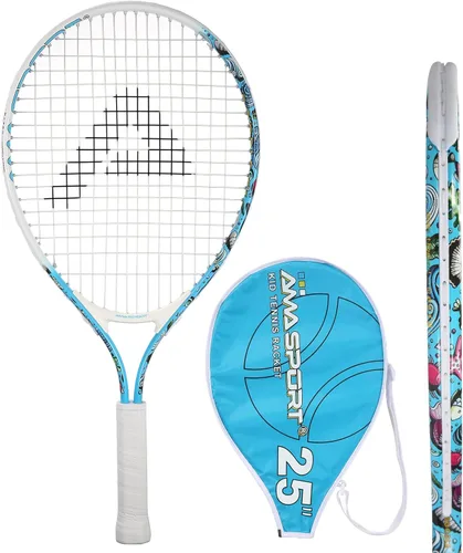 Miniatura 32 de AMA SPORT Raqueta de tenis para niños pequeños, kit de iniciación de raqueta de tenis de 17 a 25 pulgadas para niñas y niños con bolsa de nailon