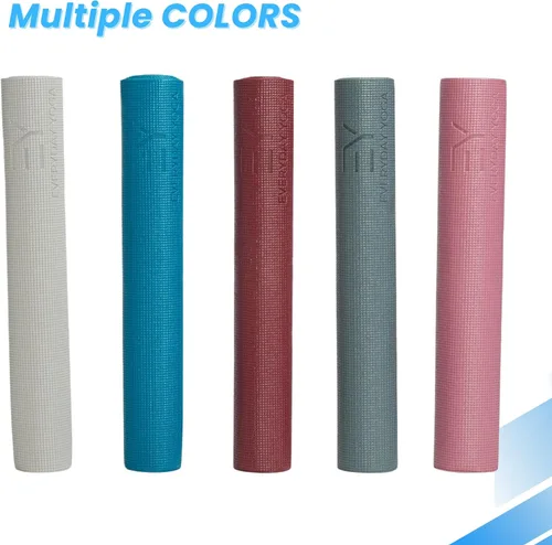 Miniatura 7 de Everyday Yoga Estera Deluxe, espaciosa de 72"x24" antideslizante para cómodos entrenamientos en casa, extra gruesa de 3-5mm Merlot