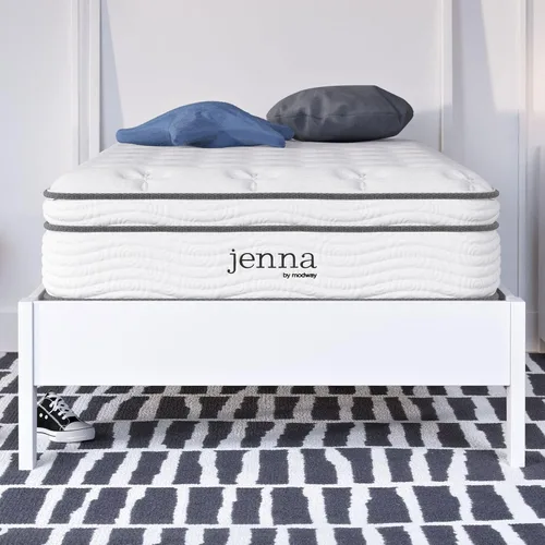 Miniatura 31 de Modway Jenna - Colchón King de muelles interiores (8 pulgadas), Espuma, Blanco