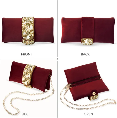 Miniatura 4 de Aheli Clutch Purses Gift for Women Handmade Evening Bridal Handbags