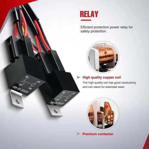 Miniatura 4 de Nilight Kit de arnés de cableado de barra de luz LED de 16 AWG de 12 V de encendido/apagado, interruptor basculante de 2 cuadras, panel de relé