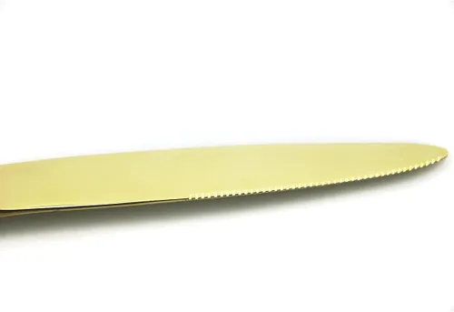 Miniatura 8 de JASHII Juego de cubiertos de lujo de acero inoxidable 18/10, 24 piezas, color dorado champán, servicio para 4, cubiertos de cubiertos, cuchillo