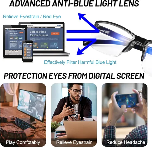 Miniatura 3 de Paquete de 4 lentes de lectura TR para mujeres y hombres, con bloqueo de luz azul, lectores 1.0 1.5 2.0 2.5 3.0 4.0