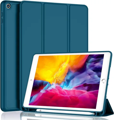 Miniatura 21 de iMieet Funda para iPad 9.7 (modelo 2018/2017, 6ª/5ª generación), funda inteligente con soporte para lápiz y parte trasera de silicona suave de piel