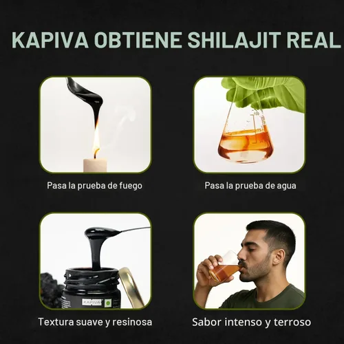 Miniatura 5 de Kapiva Resina de Shilajit 100% Auténtica del Himalaya (30gmx2), Alta Potencia para Hombres y Mujeres Más de 80 Minerales Traza, Hasta 70% de Ácido