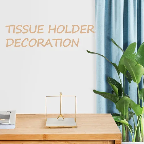 Miniatura 7 de BESPORTBLE Freestanding Metal Napkin Holder Paper Tissue Holder Gold Square Tabletop Napkin Stand for Restaurant Dining Room Farmhouse Kitchen Decor