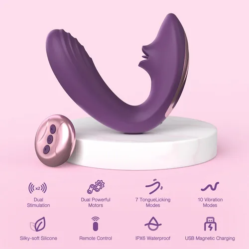 Miniatura 2 de Tracy's Dog Vibrador para lamer el clítoris, juguetes para adultos con lengua con control remoto para mujeres y parejas, juguete sexual vibratorio