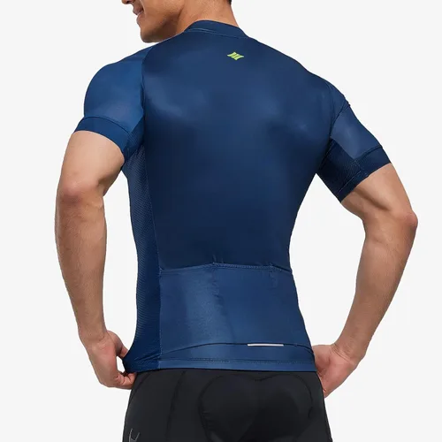 Miniatura 7 de Santic Camiseta de ciclismo de manga corta para hombre camiseta de bicicleta de carretera con cremallera completa ropa de MTB con bolsillos