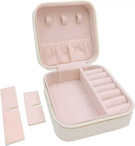 Miniatura 2 de TRODANCE Mini estuche de viaje para joyas, organizador de joyas de viaje pequeño, joyero portátil de viaje, mini organizador de almacenamiento, caja