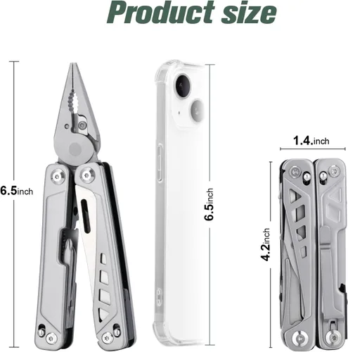 Miniatura 2 de FLYHOMES Multiherramienta, alicates multiherramientas 19 en 1 con tijeras, clip de bolsillo, destornillador... Regalo para hombres, profesional