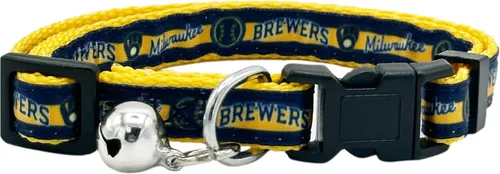 Miniatura 24 de Pets First MLB CAT Collar Atlanta Braves Satin Cat Collar de equipo de béisbol para perros y gatos. Un collar de gato brillante y colorido