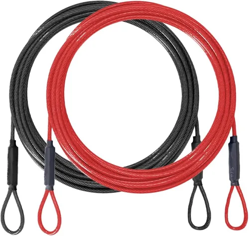 Miniatura 10 de Cable de seguridad de acero inoxidable para viajes al aire libre de 3.3mm (1/8 pulgada), cable de seguridad de bloqueo de equipaje de 3 pies, cuerda