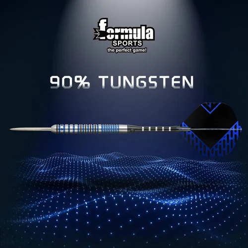 Miniatura 4 de Formula Sports Juego de dardos de punta de acero al 90% tungsteno, juego de puntas de metal profesionales disponibles en 0.74 oz/0.78 oz/0.81 Azul