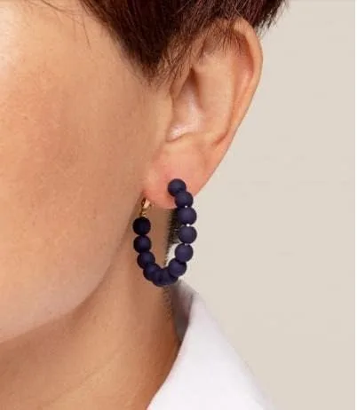 Miniatura 3 de ZENZII Aretes de aro de cuentas de moda bohemios circulares redondos aretes elegantes colgantes para mujeres y niñas