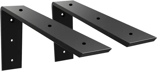 WINKER Soporte para encimera, paquete de 2 unidades resistente de soporte oculto en L para estante de 3/8 pulgadas de grosor, 10 x 6 x 2.5 pulgadas,