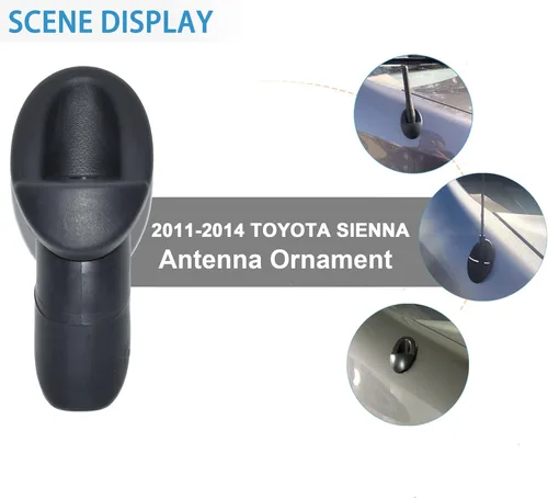 Miniatura 4 de Anina Adorno de antena para Toyota Sienna 86392-08020 2011-2014 Adaptador de antena de montaje negro Bisel de base de antena de radio