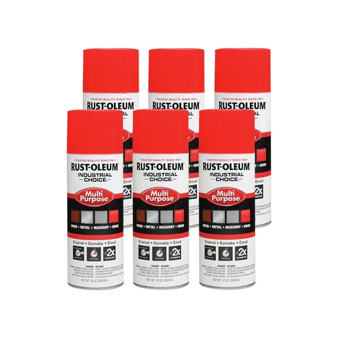Miniatura 26 de Aerosol de esmalte Rust-Oleum para uso general; envase de 16 onzas líquidas; lata de aerosol, Blanco brillante, 6 BLANCO BRILLO
