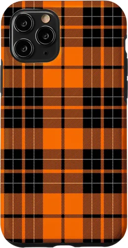 Miniatura 28 de Otoño cuadros naranja y negro patrón patrón caso para iPhone 17