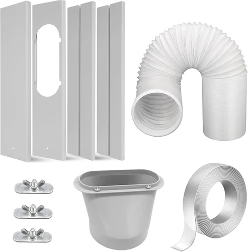 Kit portátil de ventana de aire acondicionado con manguera de escape de 5.9", sello de ventana ajustable universal para unidad de CA..