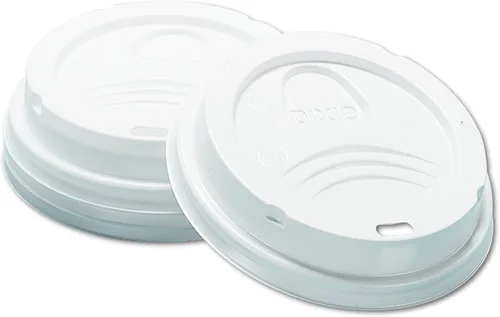 Dixie - Tapas de taza de café caliente domo de 8 onzas por GP PRO Georgia Pacific White, D9538, 1000 unidades (100 tapas por manga, 10 fundas por