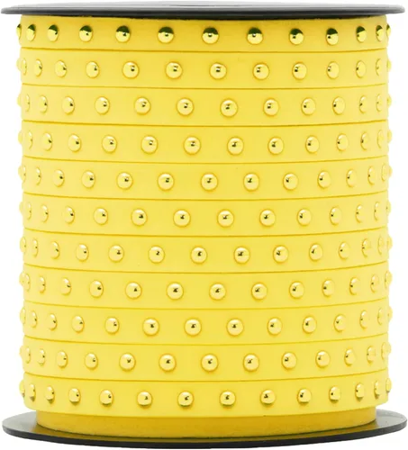 Miniatura 54 de Mandala Crafts Cordones de gamuza sintética para fabricación de joyas, 20 yardas, tiras de cordones de cuero con tachuelas doradas, cuerdas planas