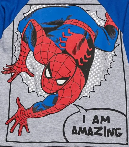 Miniatura 9 de Marvel Camiseta estampada de manga larga para niños Spiderman grisazulrojoverde, grisazulrojoverde