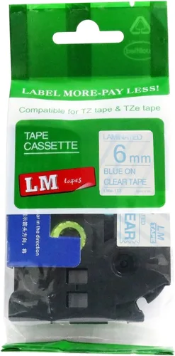 Miniatura 43 de Paquete de 1 unidad LM Tapes LMe511 Premium de 1/4 de pulgada con impresión negra en etiqueta azul compatible con Brother TZe-511 P-Touch, incluye