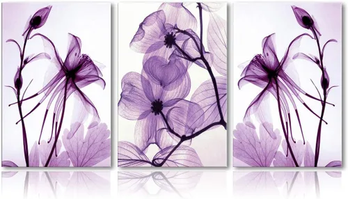 Miniatura 8 de Lienzo de pared para sala de estar, diseño de rosas blancas y negras, color azul, listo para colgar