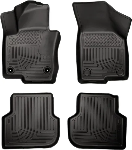 Husky Liners Weatherbeater Alfombrillas para piso | Para Volkswagen Jetta Sedán 2011-2018 | Delanteras y segunda fila, 4 piezas, color negro - 98831