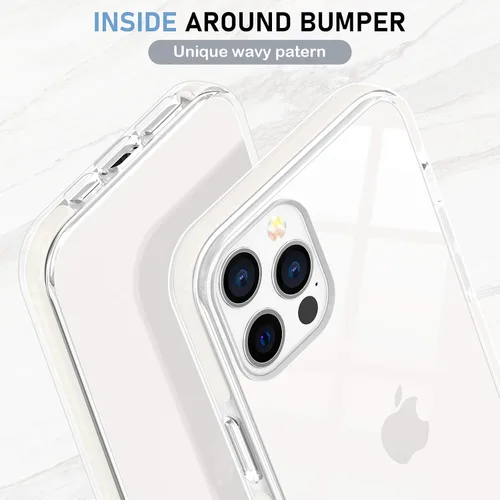 Miniatura 5 de MATEPROX Carcasa para iPhone 12 Pro e iPhone 12, transparente y delgada, a prueba de golpes y caídas, transparencia de cristal