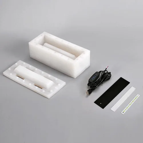 Miniatura 2 de BOOWAN NICOLE Molde de silicona de hormigón con accesorios para la fabricación de lámparas de mesita de noche SH0681