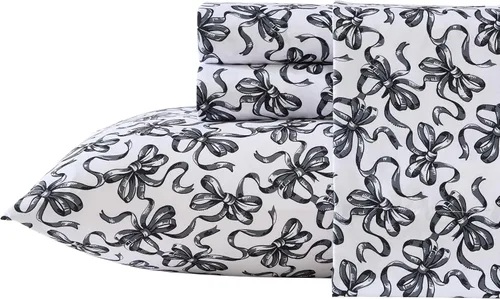 Miniatura 2 de Betsey Johnson - Juego de sábanas de tamaño individual, ropa de cama de microfibra con estampado Nerdy Teddies con sábana bajera de bolsillo