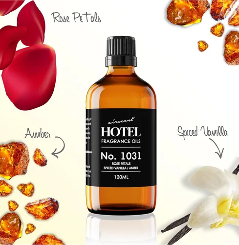 Miniatura 4 de AirScent Aceite Difusor de Hotel No. 1031 - Pétalos de Rosa Vainilla Especiada Ámbar - Duplicado de Aroma de Hotel - Aceite de Fragancia Premium