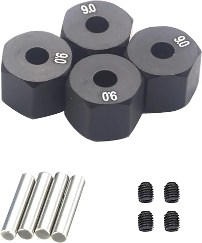 Miniatura 5 de Compartir Goo Aleación de Aluminio 0.472 in Rueda Drive Hex Hub Adaptador con Pasadores Compatible con Axial SCX10 90046 Tamiya CC01 1/10 RC Crawler