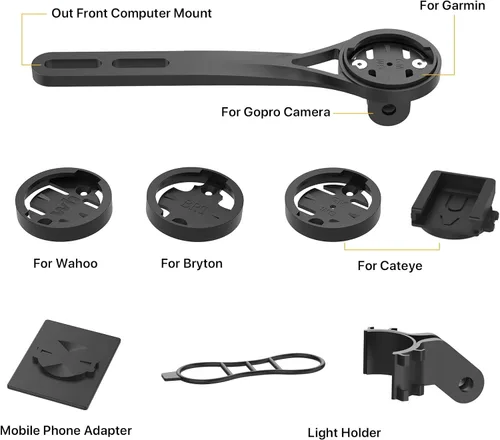 Miniatura 3 de Soporte para computadora de bicicleta, soporte frontal para bicicleta para manillar de bicicleta integrado, compatible con bicicletas de carretera