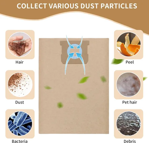 Miniatura 3 de Paquete de 15 bolsas de vacío para aspiradora de 6 a 10 galones Shop Vac DXVA19-4101, bolsas de filtro de repuesto LUNARUBBY para aspiradoras