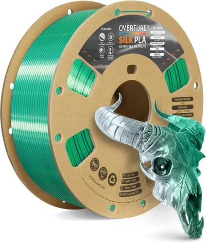Miniatura 38 de OVERTURE - Paquete de filamento de seda PLA, sin obstrucciones, brillante, filamento metálico brillante para impresora 3D, carrete de 1 kg * 4