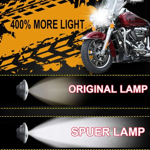 Miniatura 4 de 5-3/4 5.75 "LED motocicleta para hierro 883 Dyna Sportster Low Rider Triple Wide Glide proyector lámpara de conducción 1 unids (rojo)