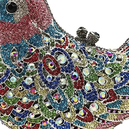 Miniatura 4 de Boutique De FGG Monederos de mano de cristal para mujer, elegante bolso de noche con diamantes de imitación, paloma de graduación, bolso de mano