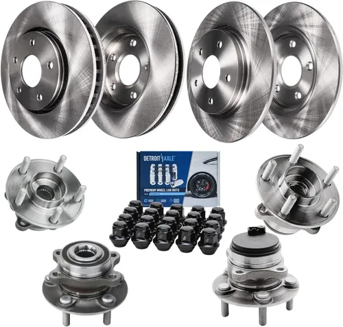 Miniatura 57 de Detroit Axle - Rotores de freno para Jeep Compass 2015-2022 Renegade 2016-2022 Fiat 500X 2016-2022, 2018, 2019, 2020, 2021. Reemplazo de rotores