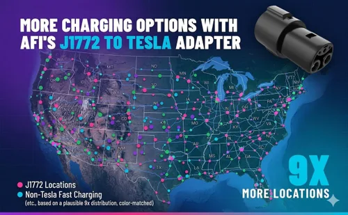 AFI | Compatible con Tesla Model 3 Y S X | Adaptador J1772 a TSL | Nunca te varas, carga en cualquier lugar | Accesorio de cargador universal