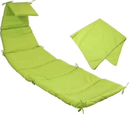 Sunnydaze Reemplazo de cojín de silla colgante y tela flotante para paraguas solamente - Reemplazo de cojín de silla colgante curvada - Verde
