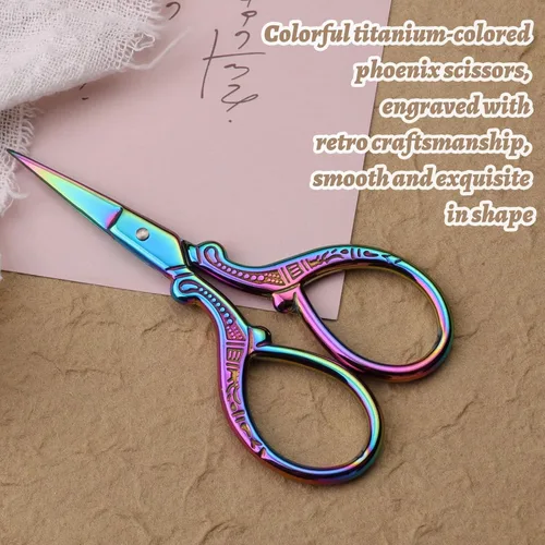 Miniatura 4 de Tijeras pequeñas de bordado de 3.6 pulgadas, tijeras afiladas de acero inoxidable, herramientas de costura multicolor para costura, herramienta