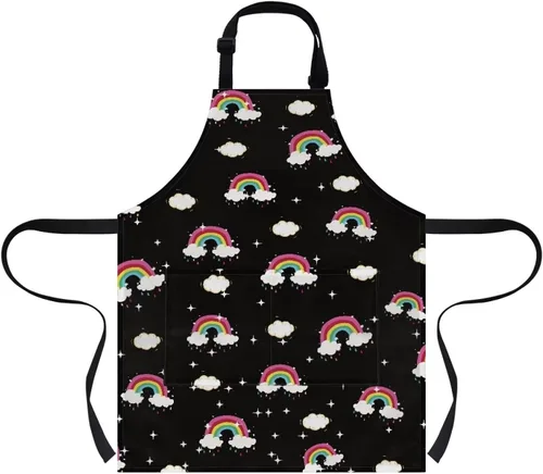 Miniatura 18 de doginthehole Delantal para niños con bolsillo para niños y niñas, delantales de chef ajustables con 2 bolsillos para cocinar, pintar