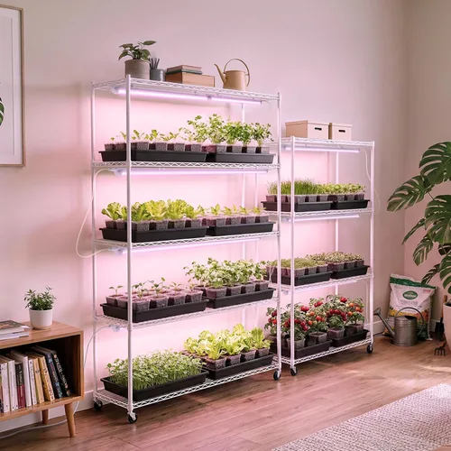 Miniatura 3 de Barrina Luz de cultivo de plantas T8 de 4 pies, 252 W (6 x 42 W, equivalente a 1400 W), espectro completo, lámpara de cultivo LED para cultivo