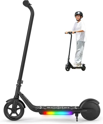 Miniatura 10 de Electric Scooter for Kids Ages 6-12, 150W Motor, Simple One-Button Control, 2 Safe Speeds (6/10 MPH), K2 Pro for 3 Speeds, Colorful Lights, Magnetic